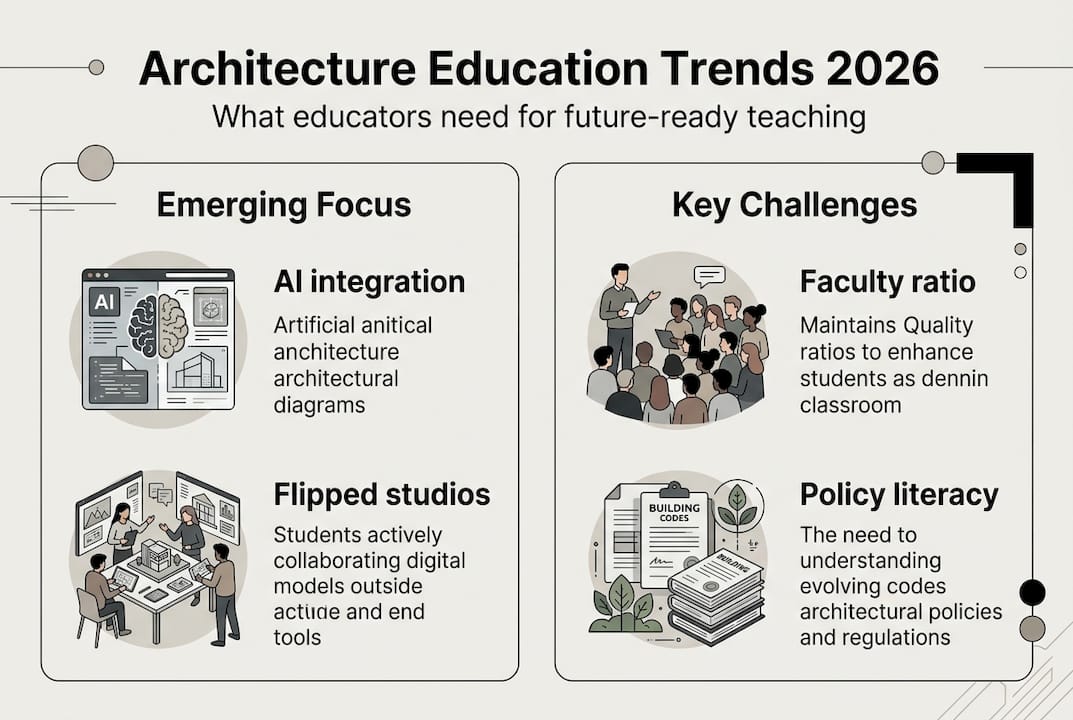 Infographic showing key education trends 2026