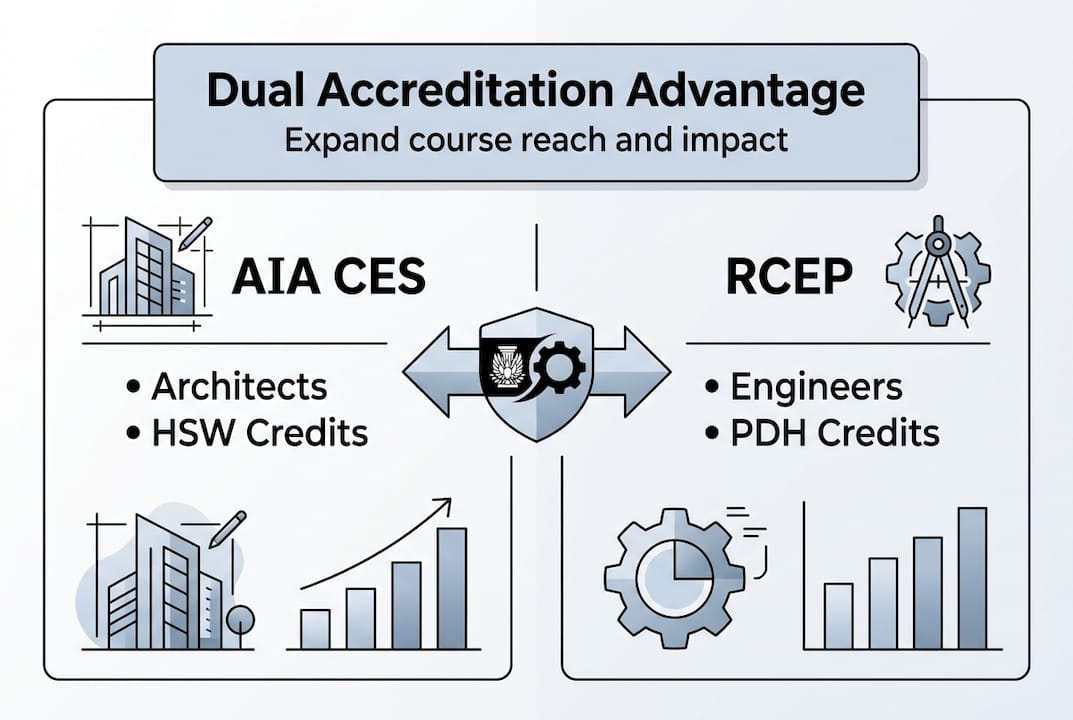 Infographic showing dual accreditation benefits