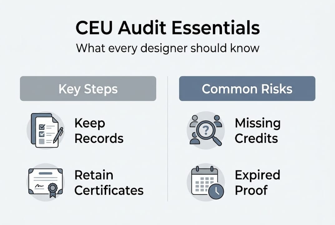 Infographic on CEU audit essentials for designers