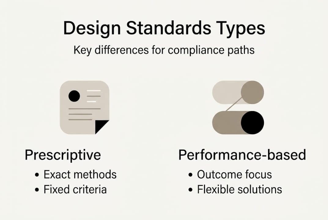 Infographic showing types of design standards