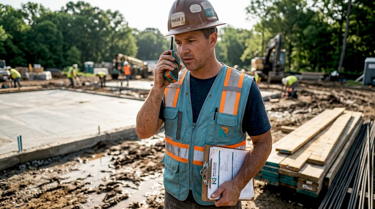 Engineer manages code compliance at building site