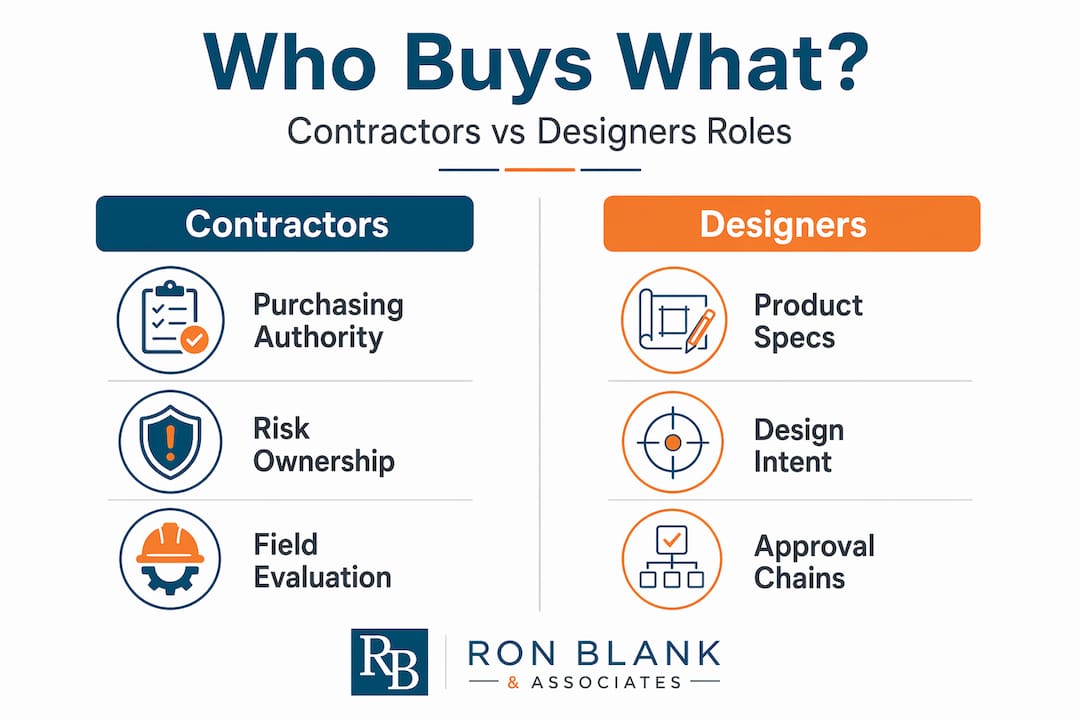 Infographic comparing procurement roles contractors and designers