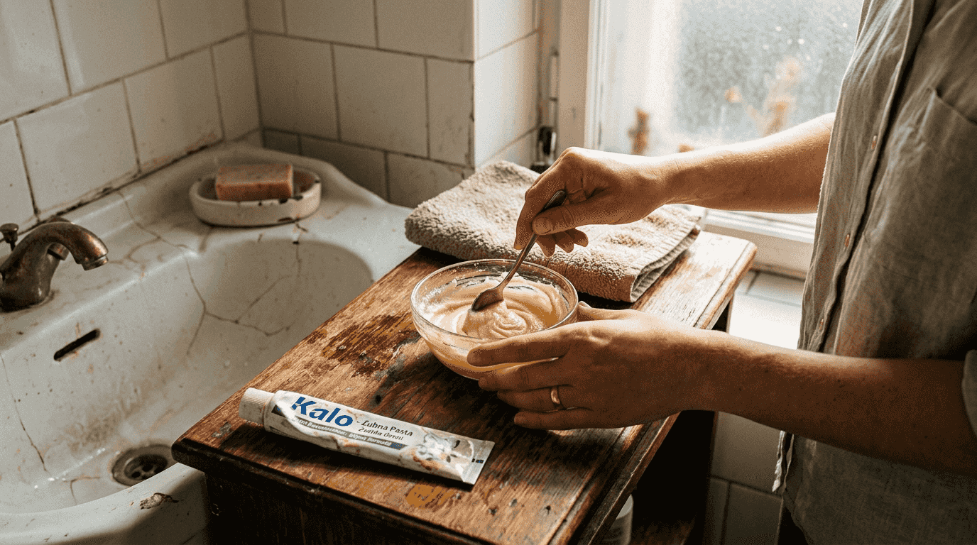 Ruke pripremaju prirodne sastojke za njegu kože