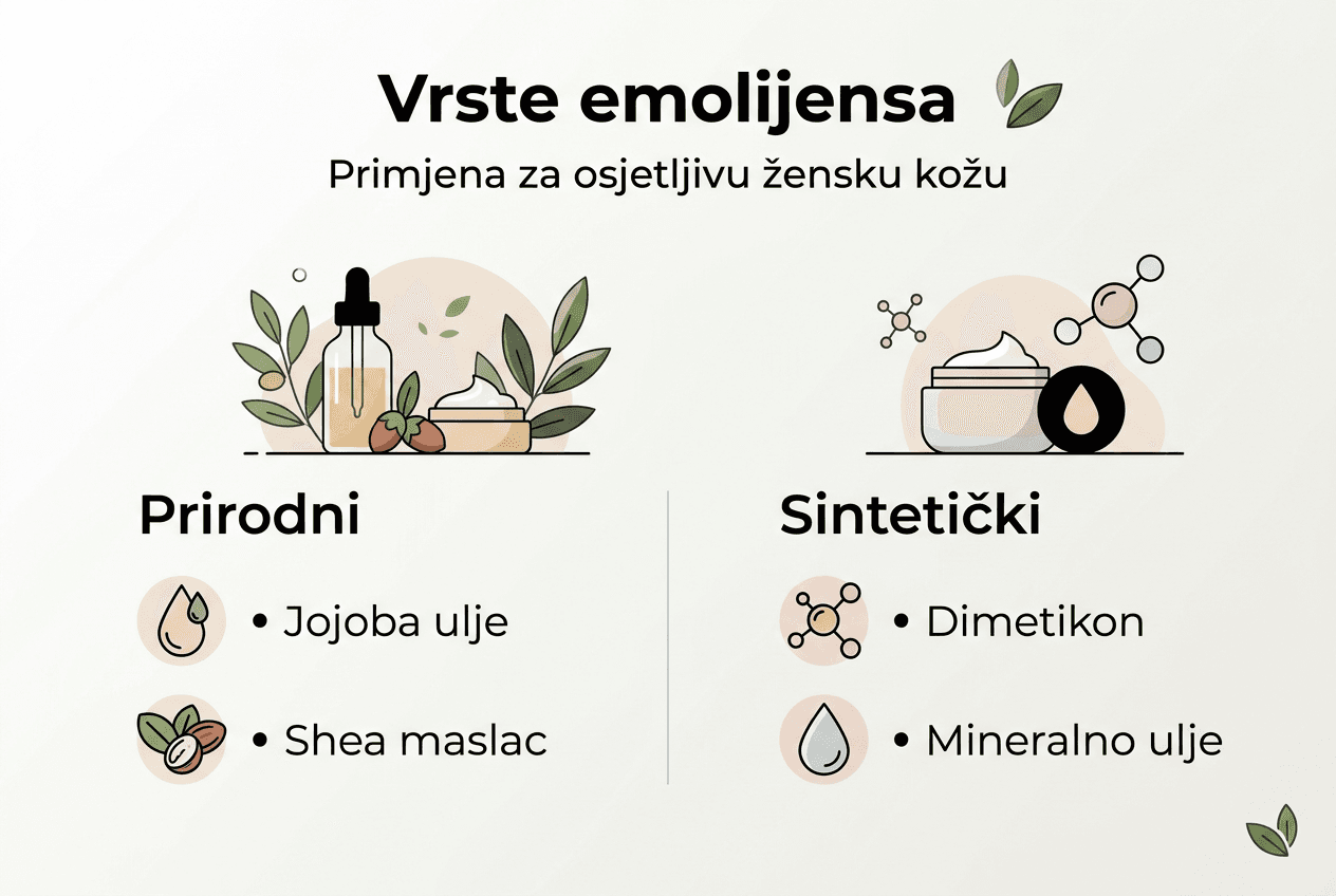 Infografika: vrste emolijenasa i njihova uporaba u svakodnevnoj njezi kože