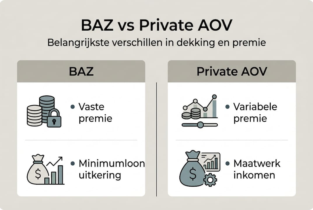 Infographic: het verschil tussen de BAZ en een particuliere AOV