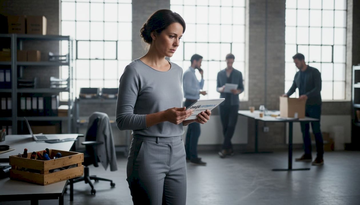 Ondernemer loopt de werkvloer rond om risico’s in kaart te brengen.