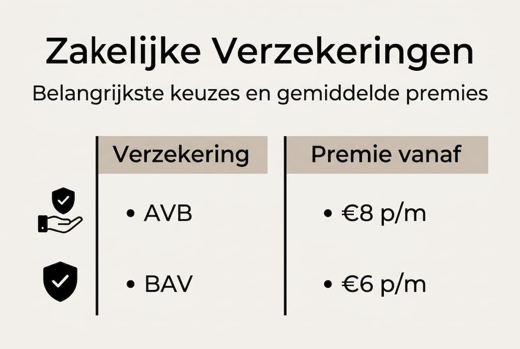 Overzicht van zakelijke verzekeringen en bijbehorende premies