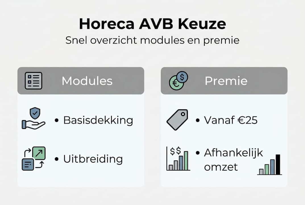 Overzicht van AVB-modules en premies voor de horeca in één oogopslag
