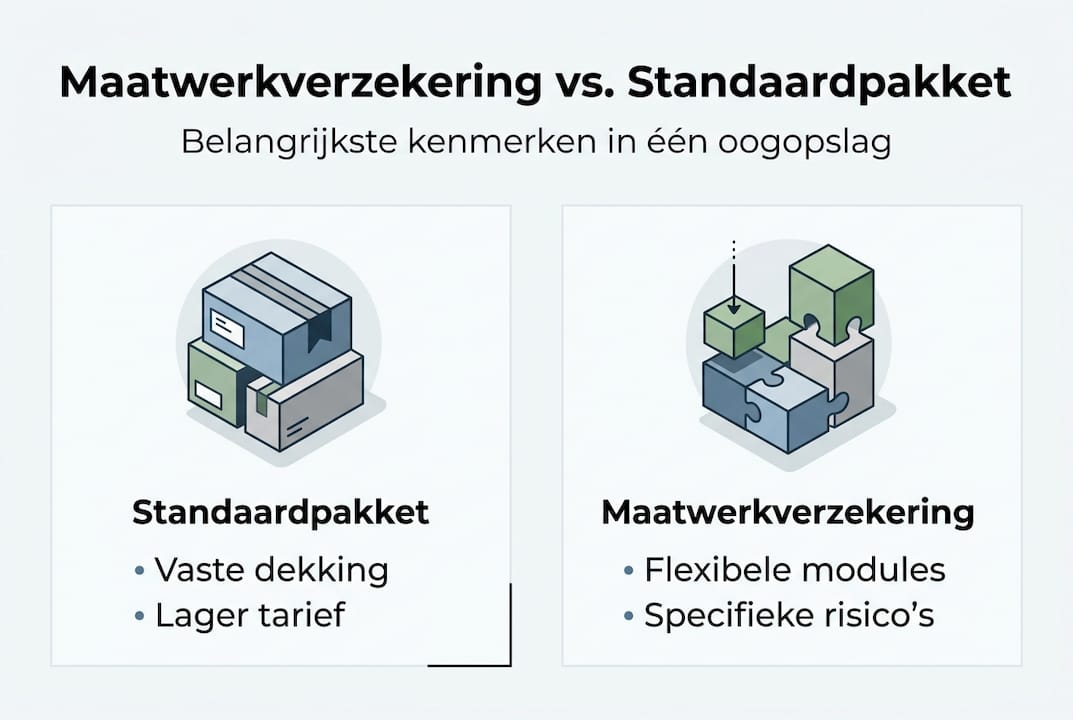 Infographic: maatwerkverzekering versus standaardverzekering in één oogopslag