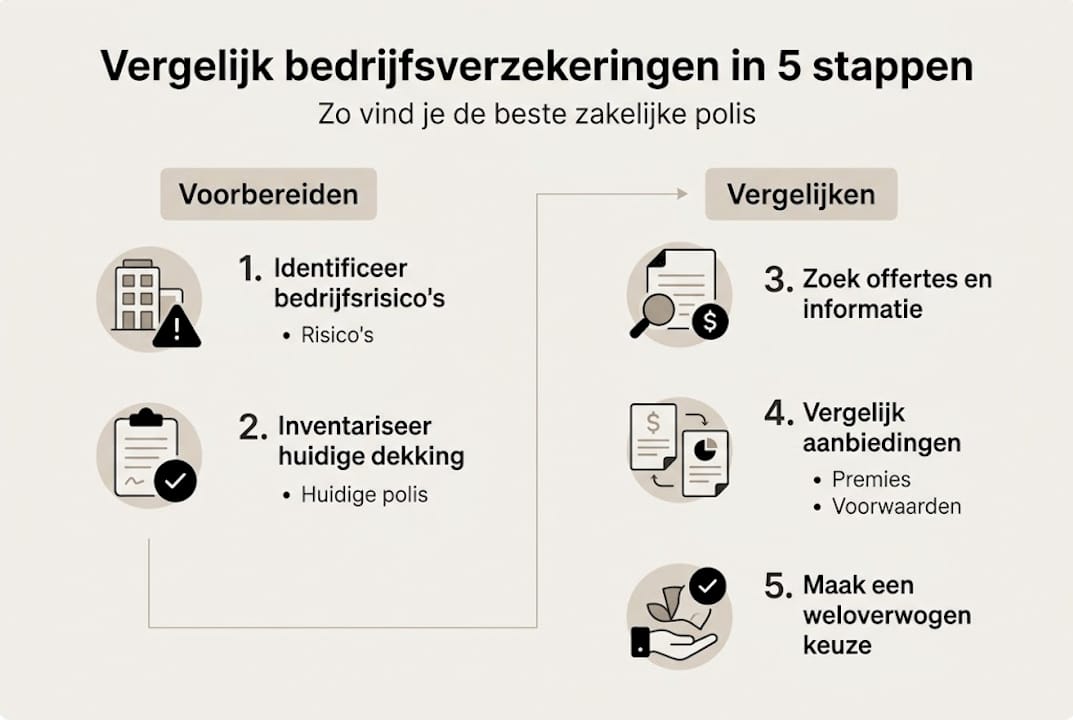 Handige infographic: zo vergelijk je stap voor stap bedrijfsverzekeringen