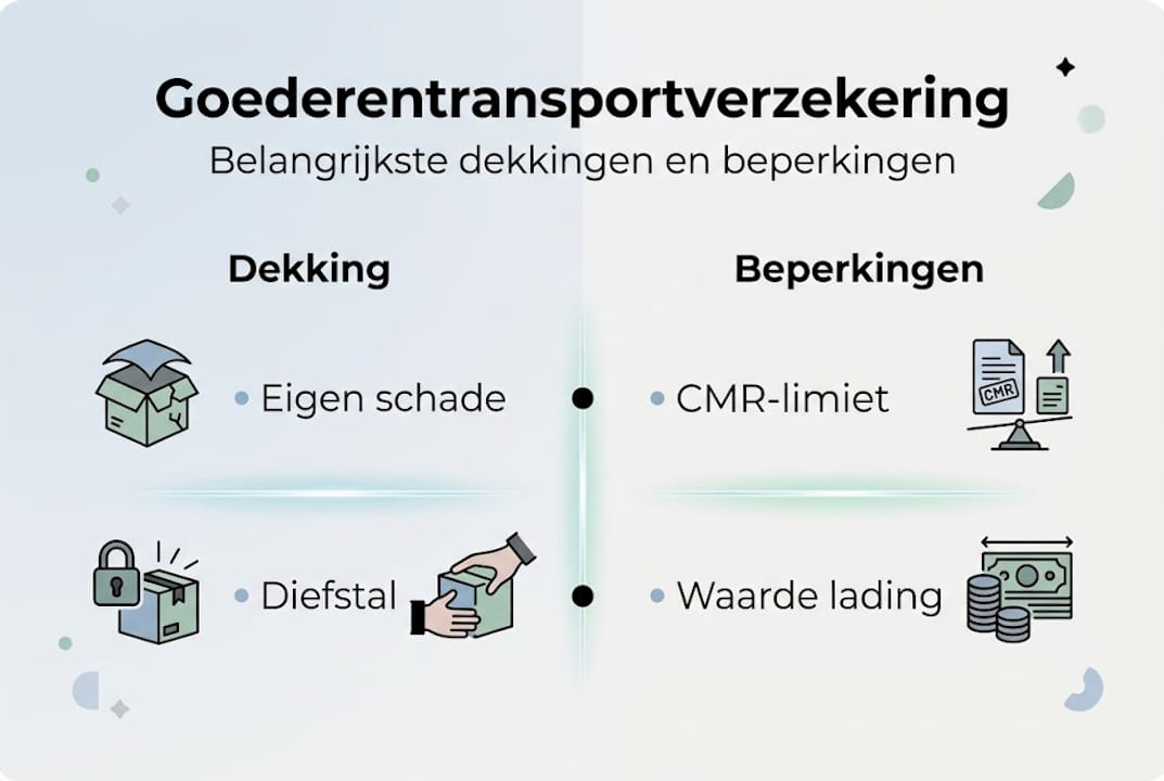 Visuele samenvatting: alles wat je moet weten over de goederentransportverzekering