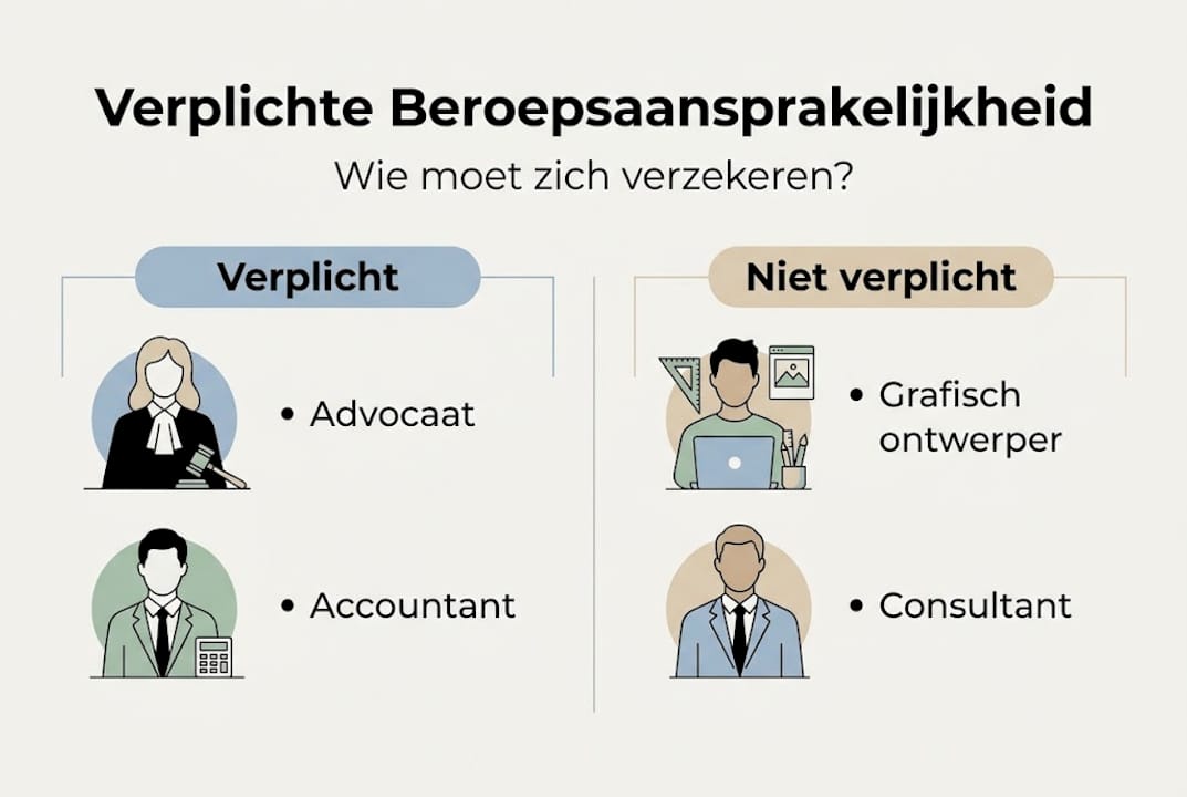 Infographic: Beroepen met een verplichte beroepsaansprakelijkheidsverzekering in Nederland