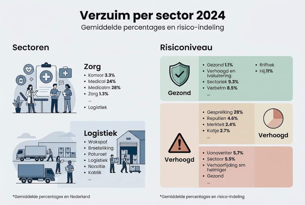 Overzicht: verzuimcijfers en risicoprofielen per branche in beeld gebracht