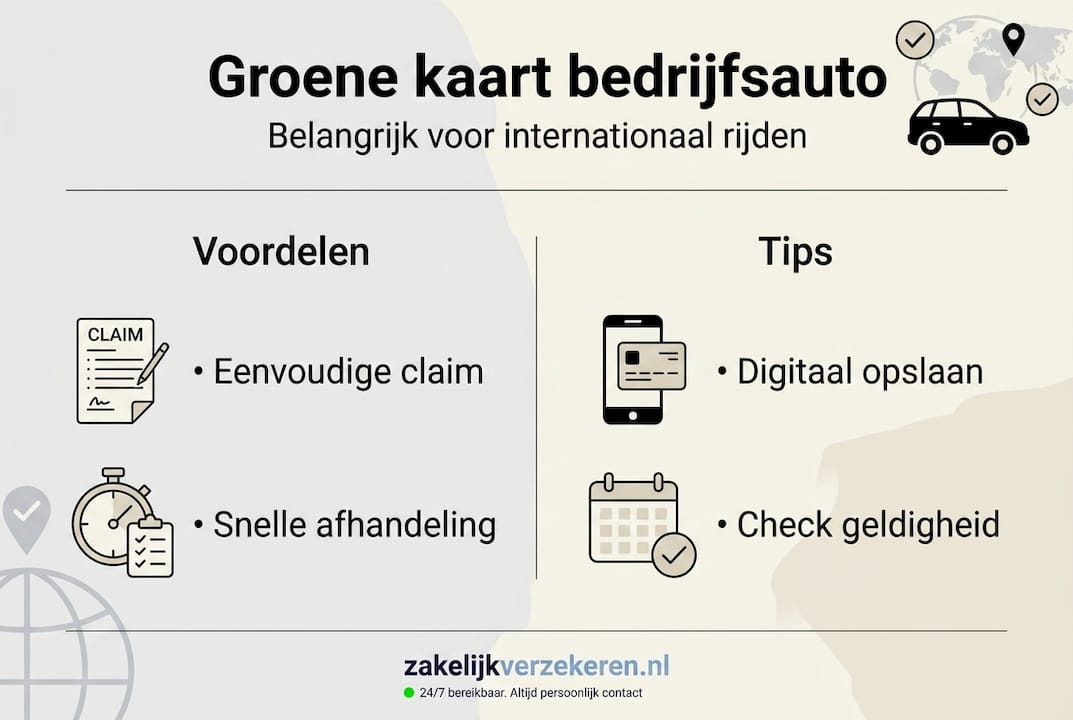 Infographic: De zakelijke voordelen van de groene kaart voor je bedrijfswagen