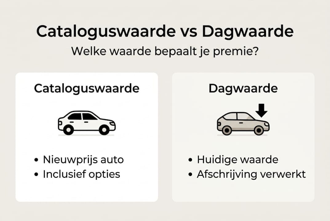 Infographic: wat is het verschil tussen cataloguswaarde en dagwaarde?
