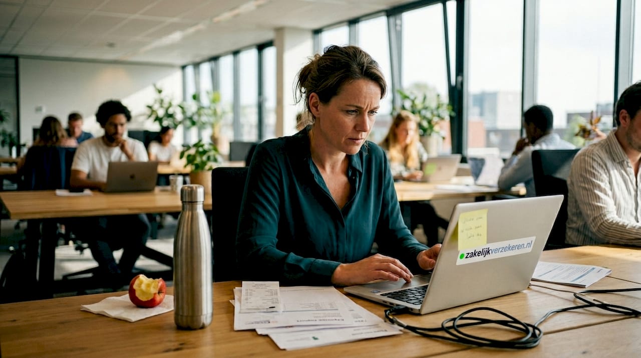 Een vrouw verwerkt de kosten van het wagenpark in een Excelbestand.