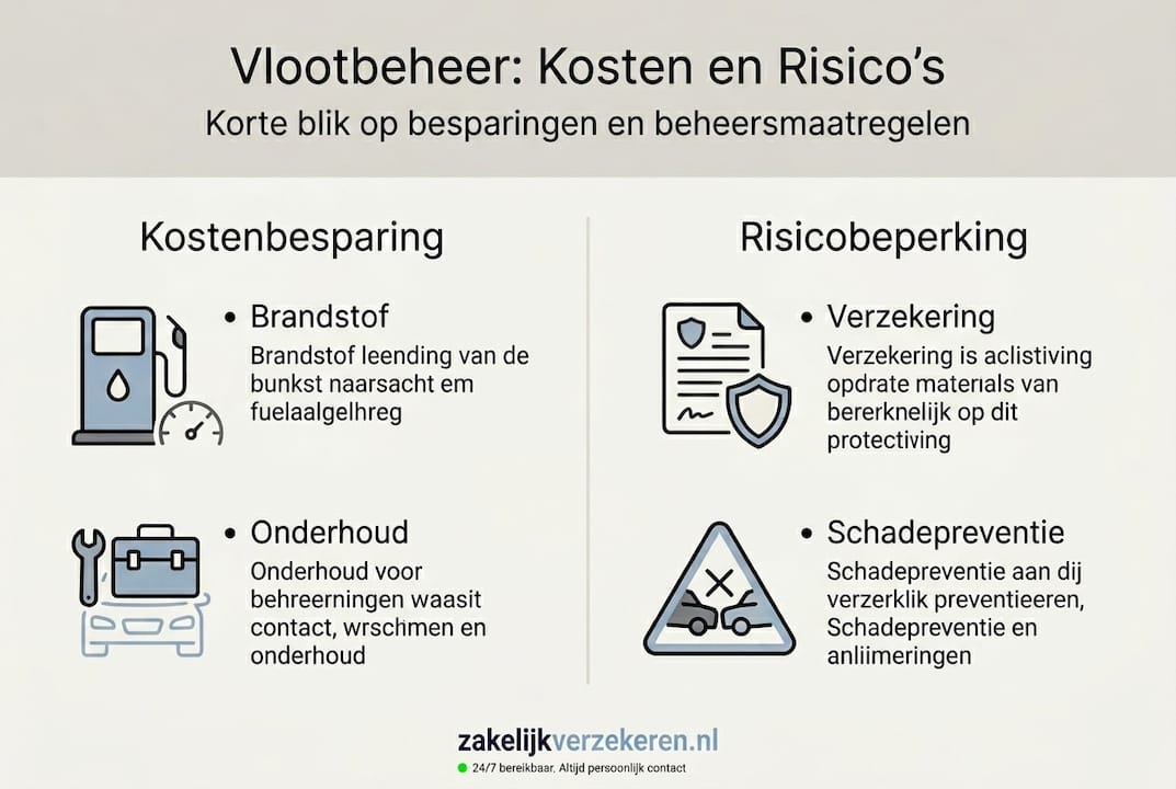 Inzichtelijke infographic: de belangrijkste kostenposten en risico’s bij wagenparkbeheer