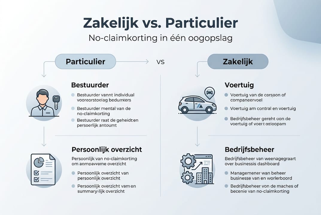 Overzicht: de verschillen in no-claimkorting tussen zakelijke en particuliere verzekeringen