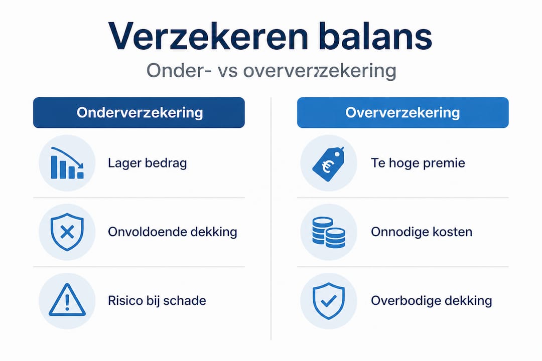 Infographic: het verschil tussen onder- en oververzekering in beeld