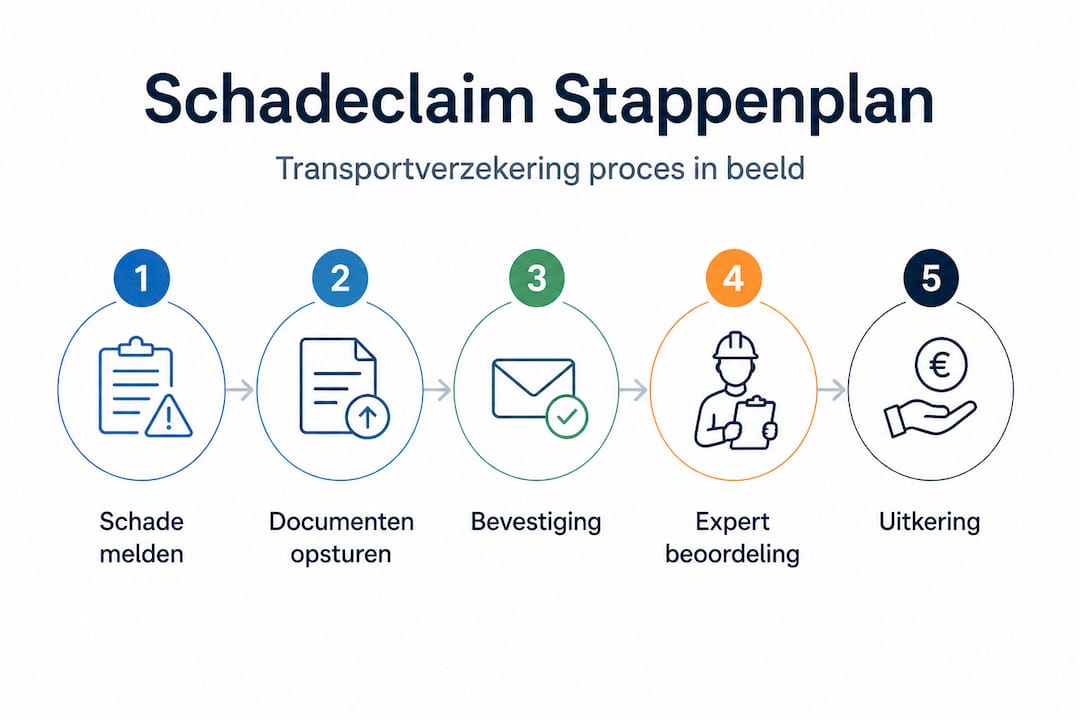 Infographic: Zo dien je stap voor stap een schadeclaim in bij je transportverzekering
