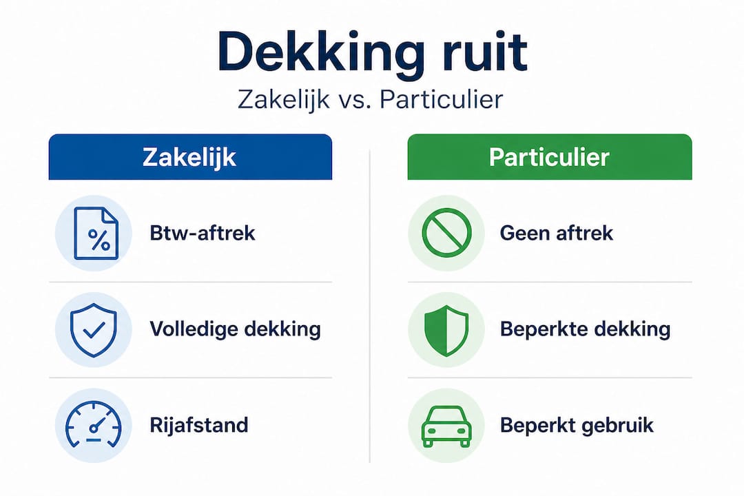 Infographic: zakelijke ruitverzekering vs. particuliere ruitverzekering