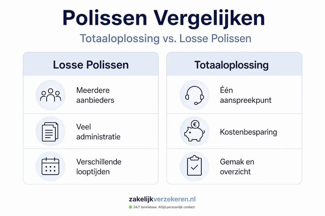 Overzichtelijke infographic: de voordelen van een complete oplossing tegenover losse softwarepakketten