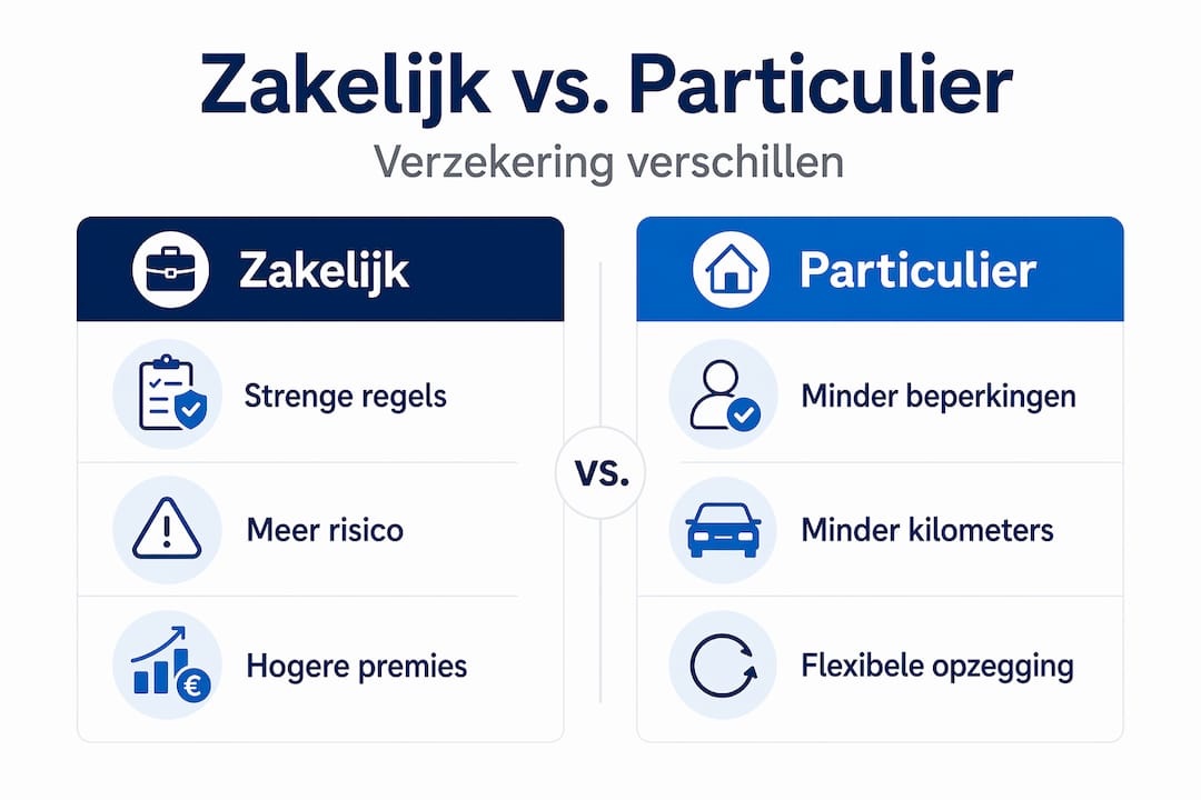 Infographic: de verschillen tussen een zakelijke en een particuliere autoverzekering