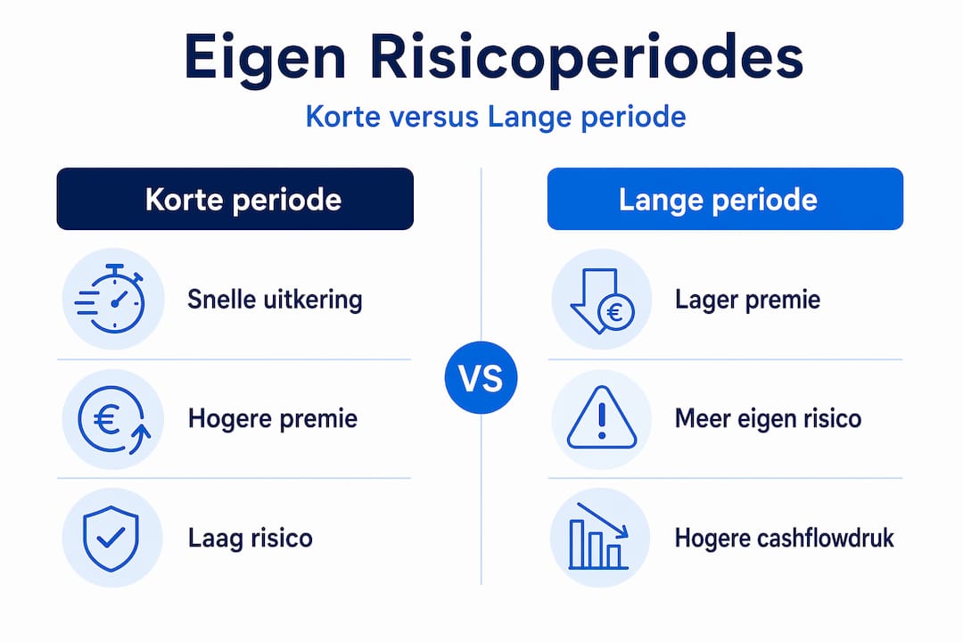 Infographic: de verschillen tussen een korte en een lange risicoperiode op een rij