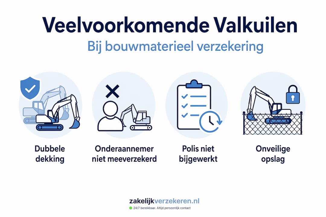 Infographic: vier veelgemaakte fouten bij het afsluiten van een verzekering voor bouwmaterieel