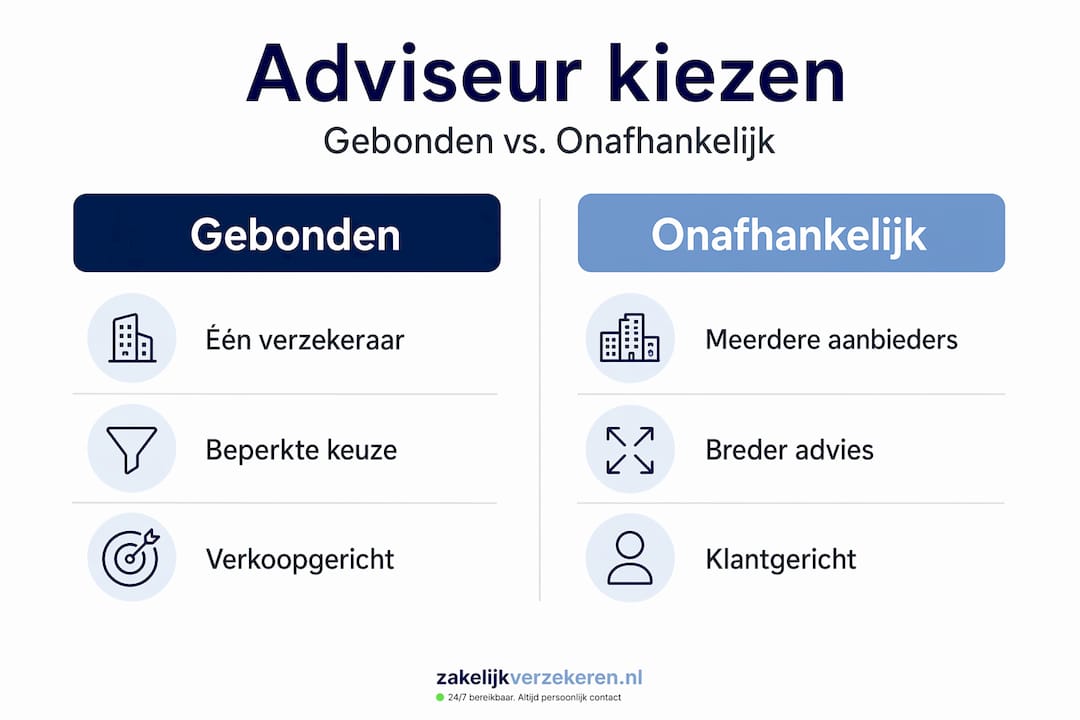 Infographic: het verschil tussen een gebonden en een onafhankelijke adviseur