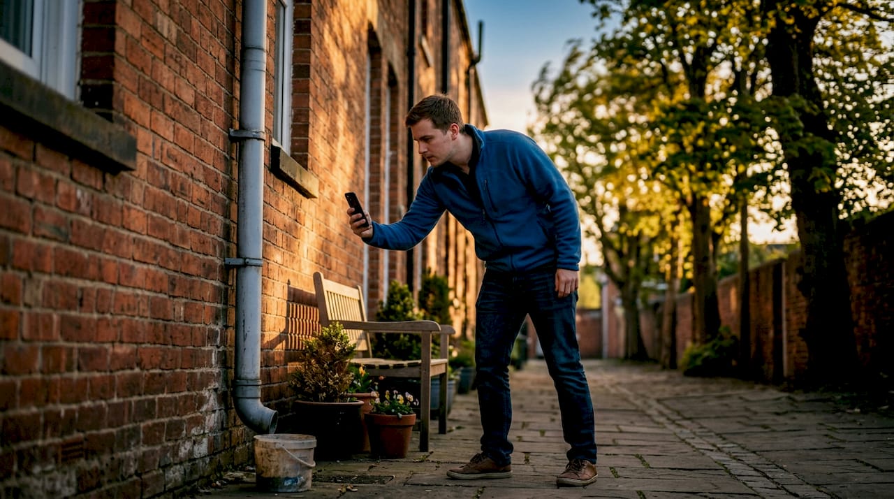 De huismeester komt langs voor een controle van het appartement in de binnenstad.