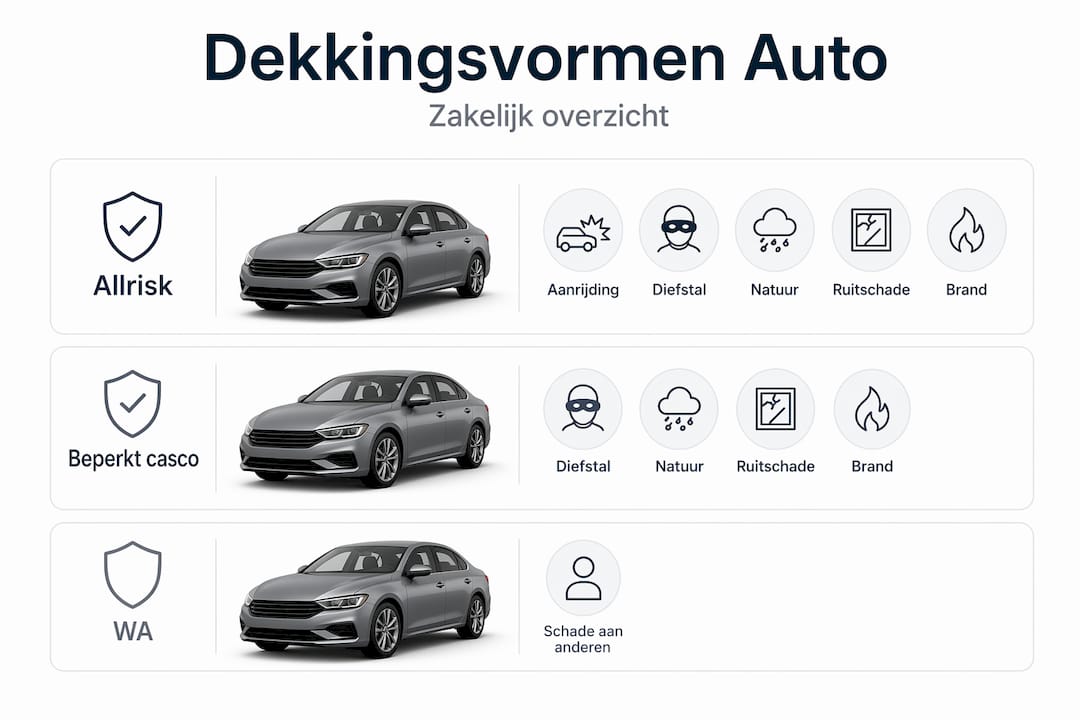 Overzicht van de verschillende dekkingen bij een zakelijke autoverzekering