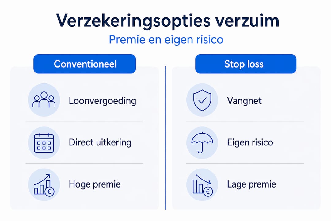 Infographic: traditionele verzekering versus stop loss verzekering