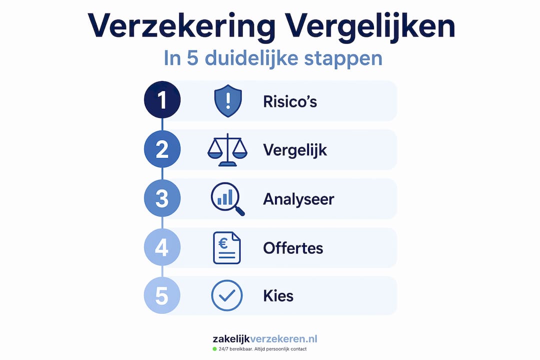 Infographic: in vijf stappen de juiste zakelijke verzekering kiezen