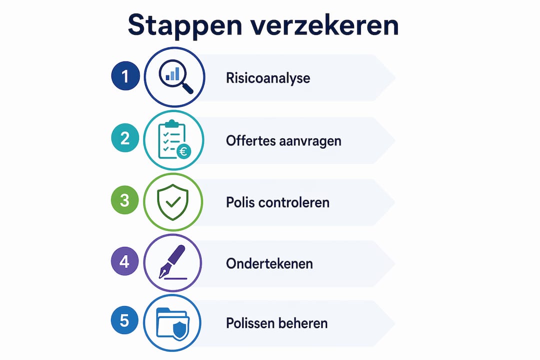 Infographic: Stappenplan voor het afsluiten van een zakelijke verzekering