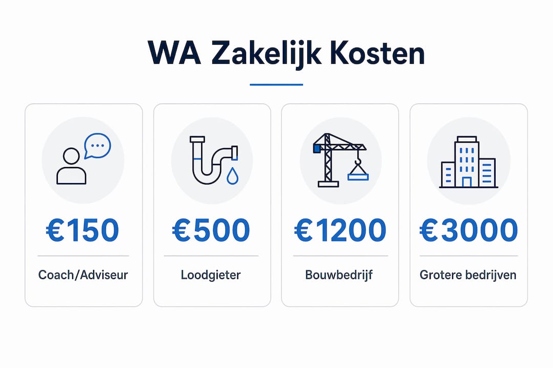 Overzicht: gemiddelde premies voor een zakelijke WA-verzekering per beroep in beeld gebracht