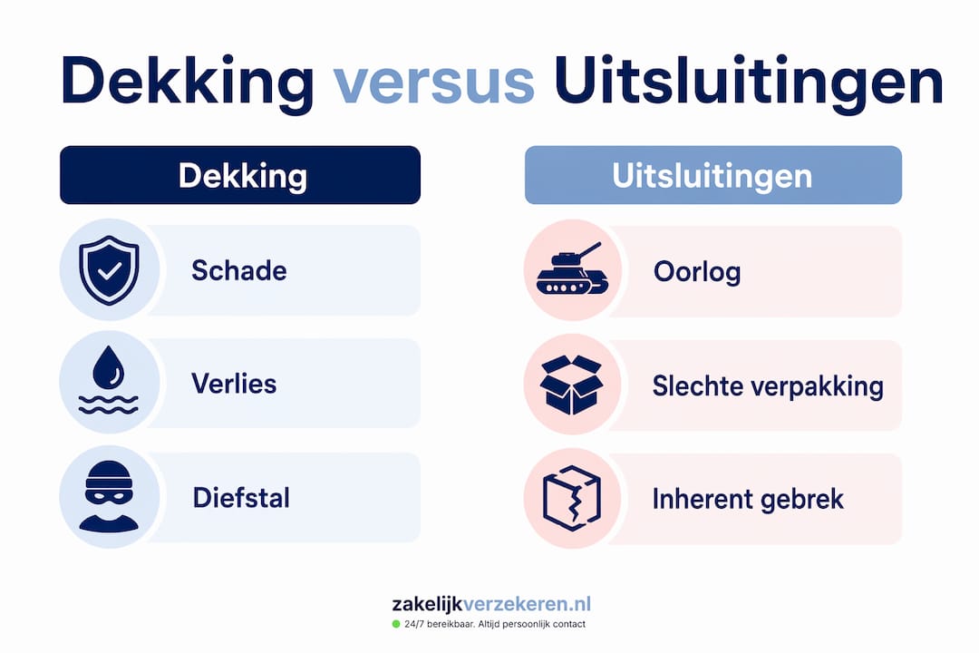 Infographic: een helder overzicht van wat wel en niet is gedekt bij transportverzekeringen