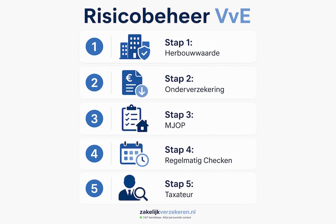 Infographic: Stapsgewijs risicobeheer voor uw VvE-verzekering