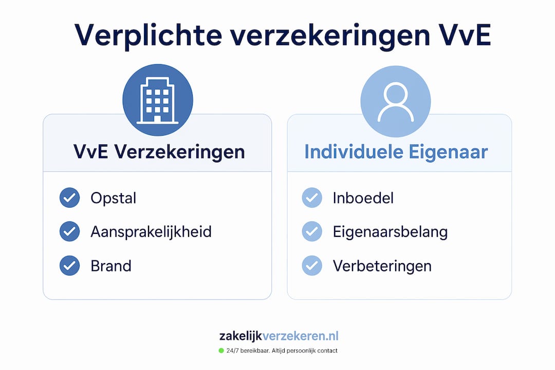 Overzicht: welke verzekeringen zijn verplicht en welke zijn optioneel voor VvE’s en appartementseigenaren?