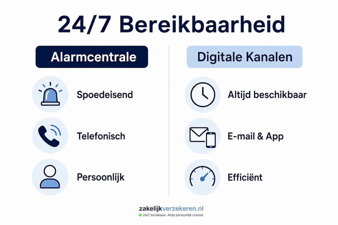 Infographic: het verschil tussen een alarmcentrale en digitale bereikbaarheid