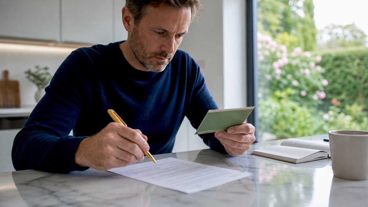 Hand met groene kaart en verzekeringsbewijs