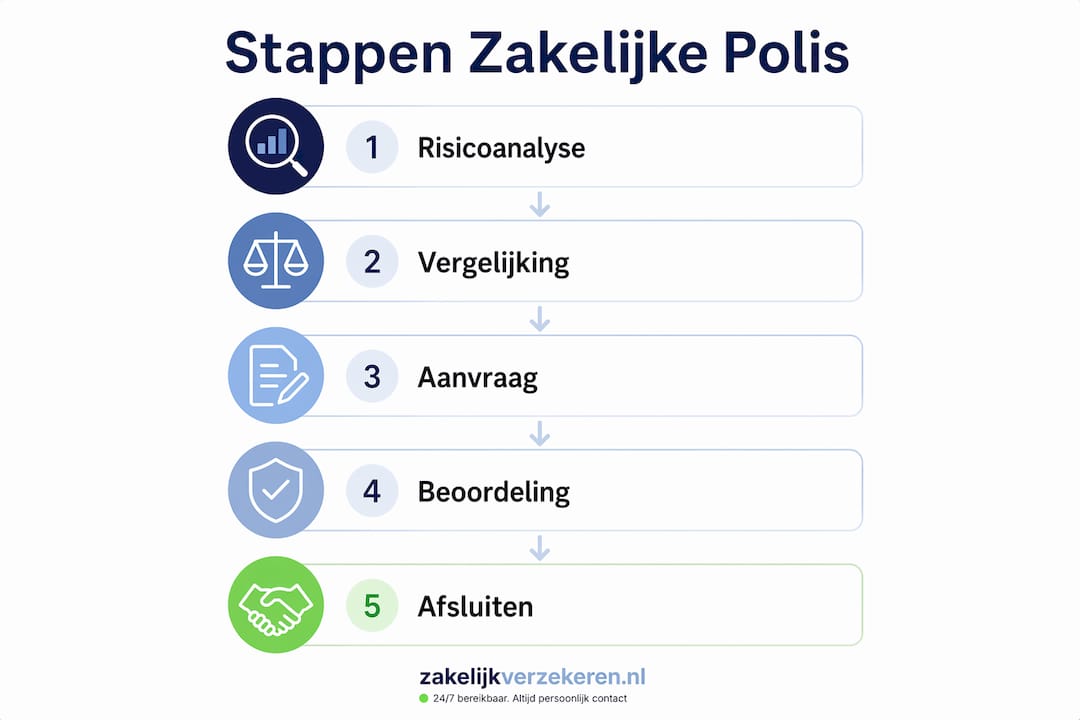 Infographic: zo sluit je stap voor stap een zakelijke verzekering af