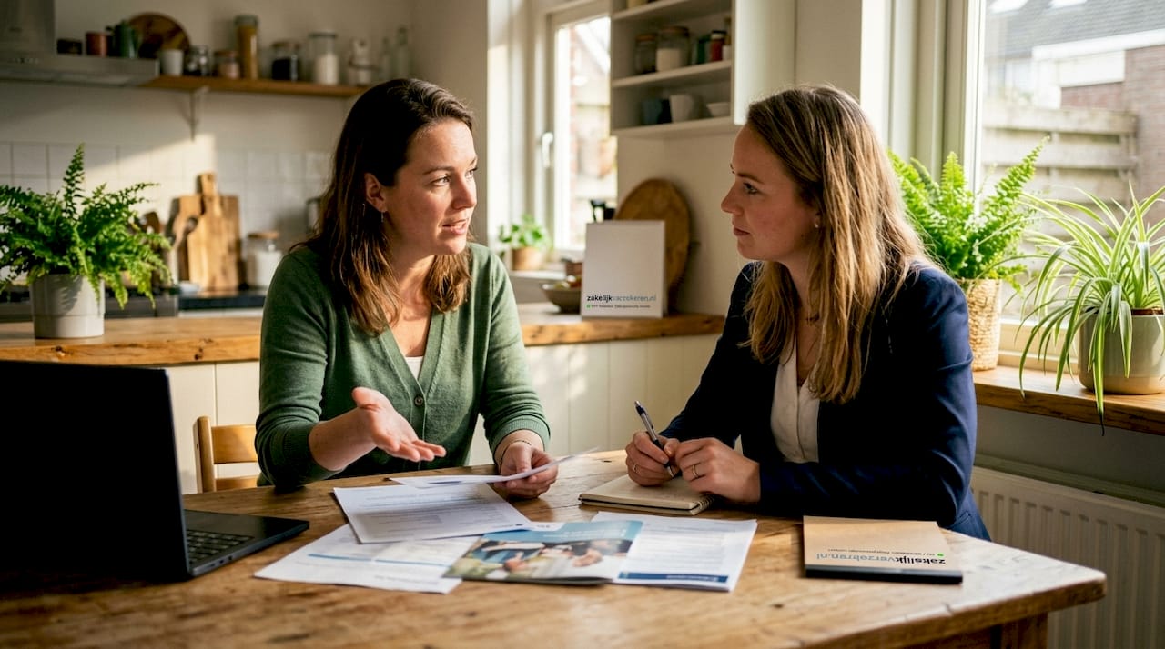 De verzekeraar en de klant nemen samen de polis door