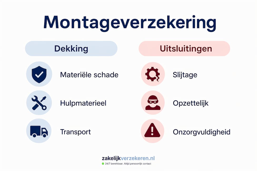 Infographic: wat is wel en niet verzekerd bij een montageverzekering?