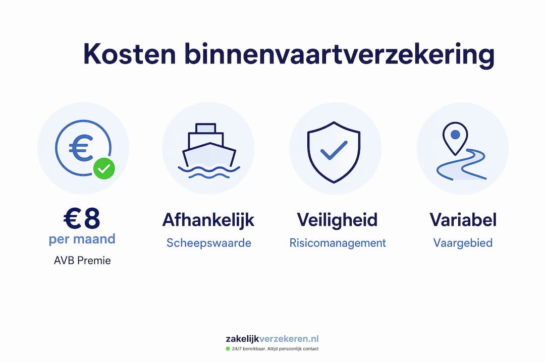 Overzichtelijke infographic met de kosten van een binnenvaartverzekering