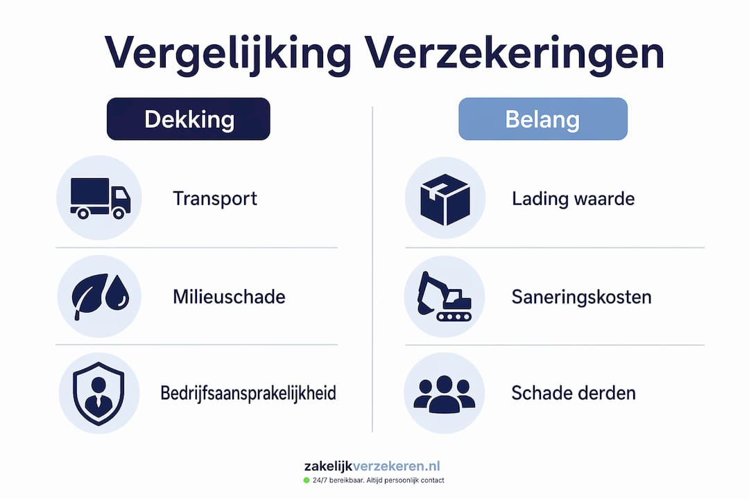 Infographic: overzicht van de belangrijkste verzekeringen voor het vervoer van gevaarlijke stoffen