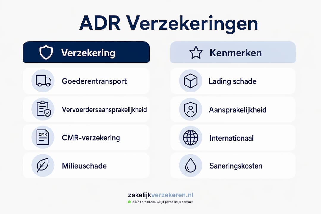 Overzicht: de verschillen tussen ADR-verzekeringen in één oogopslag