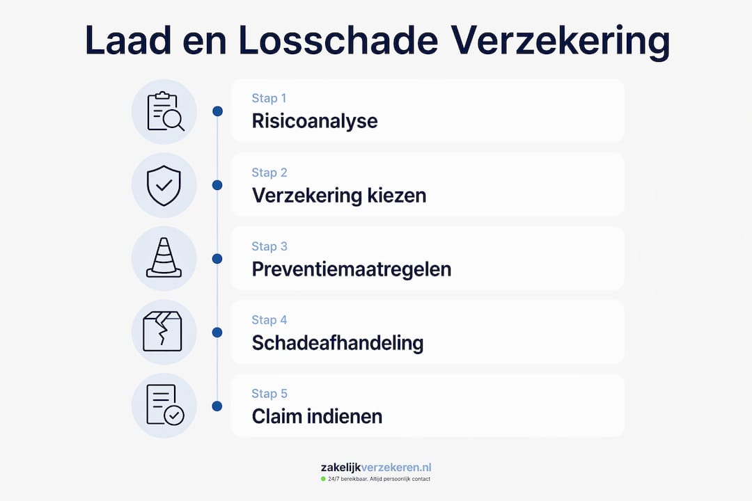 Infographic: stappenplan voor verzekeren van laad- en losschade