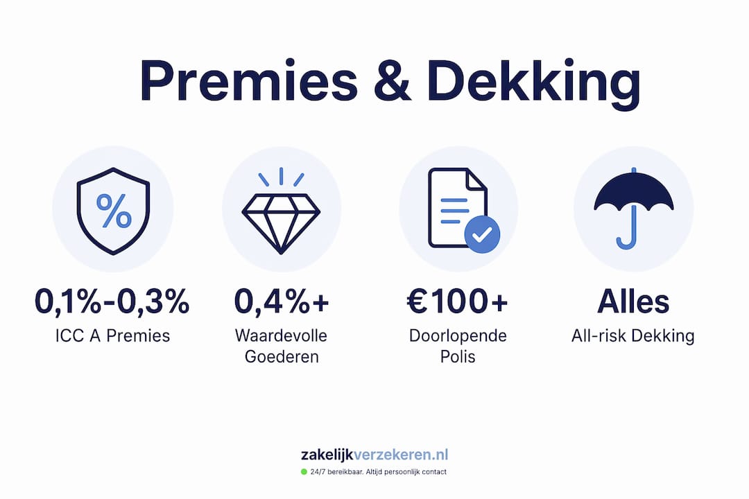 Overzicht van premies en dekking bij transportverzekeringen in een handige infographic