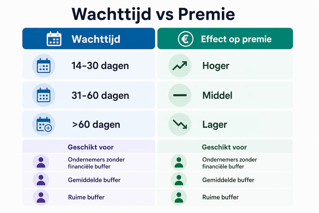 Infographic: hoe beïnvloedt de wachttijd de hoogte van je AOV-premie?